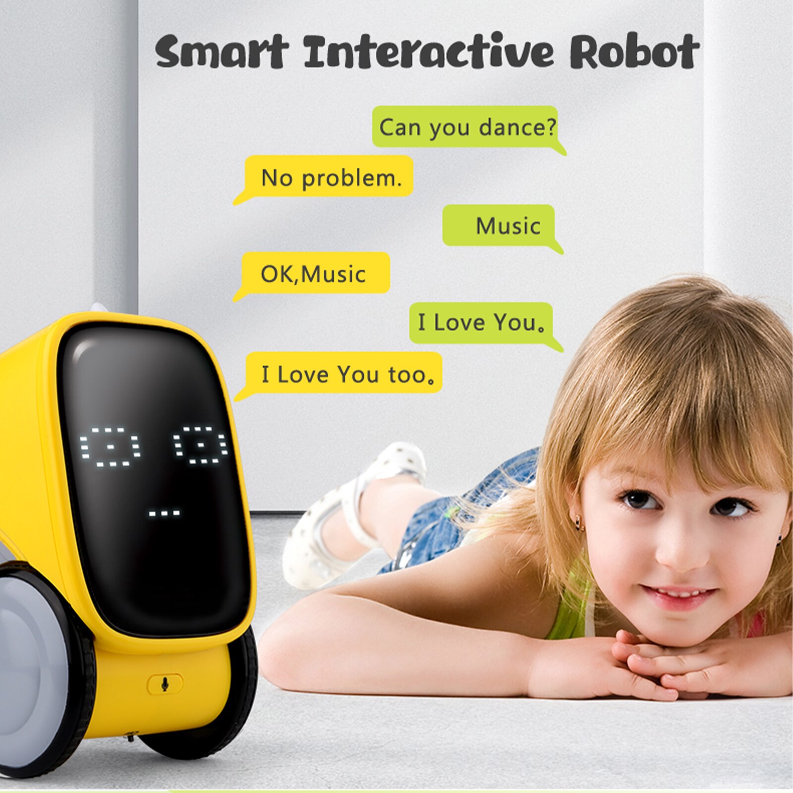 Intelligent Smart Talking Robot with Facial Expression Voice Recording Touch Sensor Gesture Control Robotics Toys Christmas
