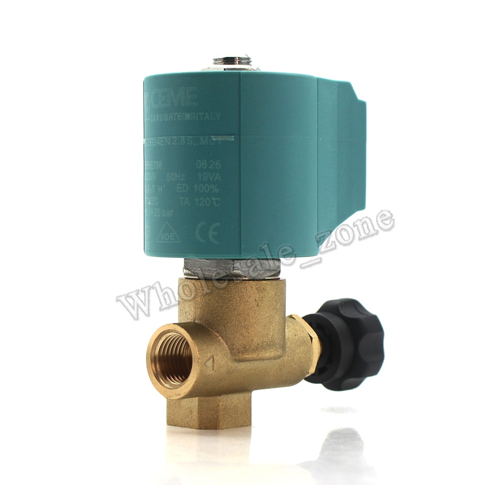 CEME 9934 Adjustable 2/2 way NC 25 Bar G1/4" Water Air Steam Solenoid Electric Valve / Iron Machine Flow Valve High Temperature
