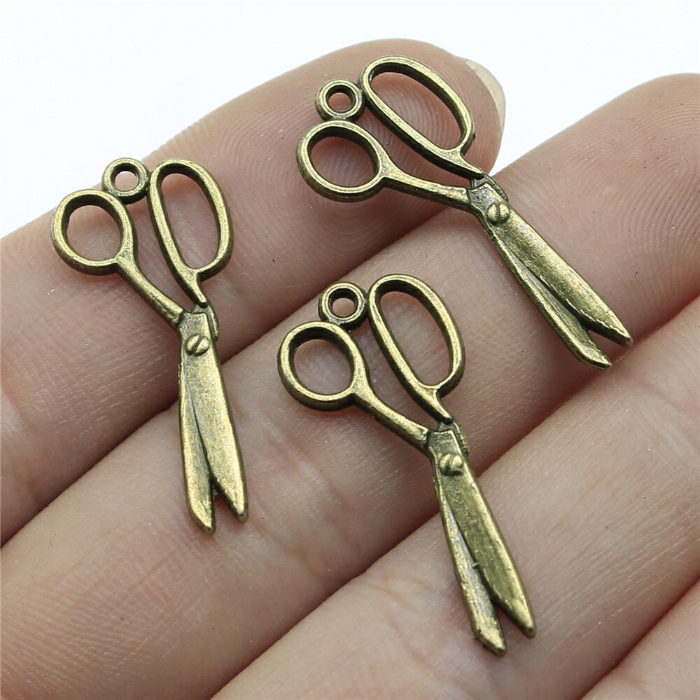 Wysiwyg 20Pcs 30Mm Naaien Schaar Charms Schaar Tibetaanse Charm Antieke Zilveren Kleur Naaien Schaar Charms: Antique Bronze Plated