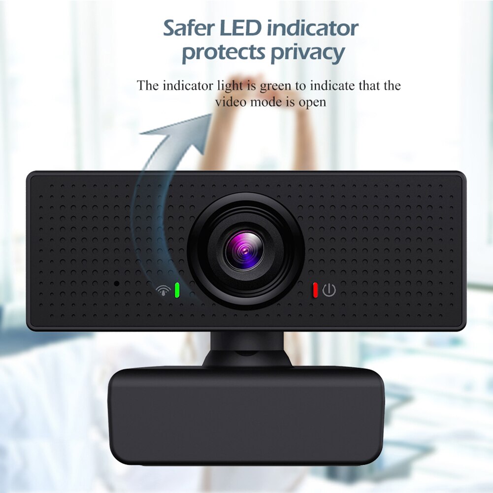 2MP Full HD 1080P Webcam with Built-in Microphone USB Beauty Web Camera