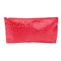 Skønhed lynlås rejse makeup taske bogstav solid makeup taske kvinder bærbar kosmetik taske pose toiletartikler organizer holder: Rød