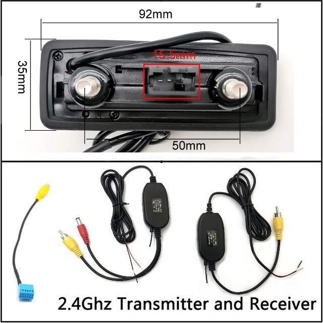For VW Polo Sedan Vento Car Trunk Handle camera Rear View Reversing Parking backup Camera: wireless-Filters-MIB