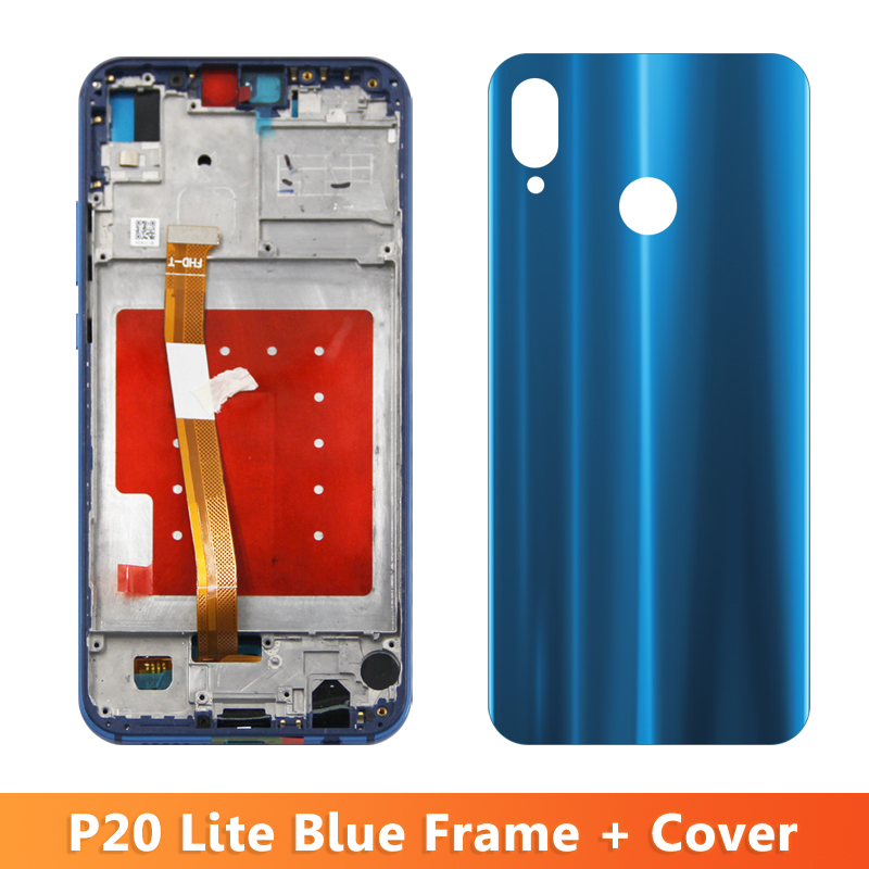Pantalla de 5,84 pulgadas para Huawei P20 lite pantalla Lcd Digitalizador de pantalla táctil Digital con marco para Huawei P20 lite ANE-LX1 LX2 LX3 LX2J: AZURE