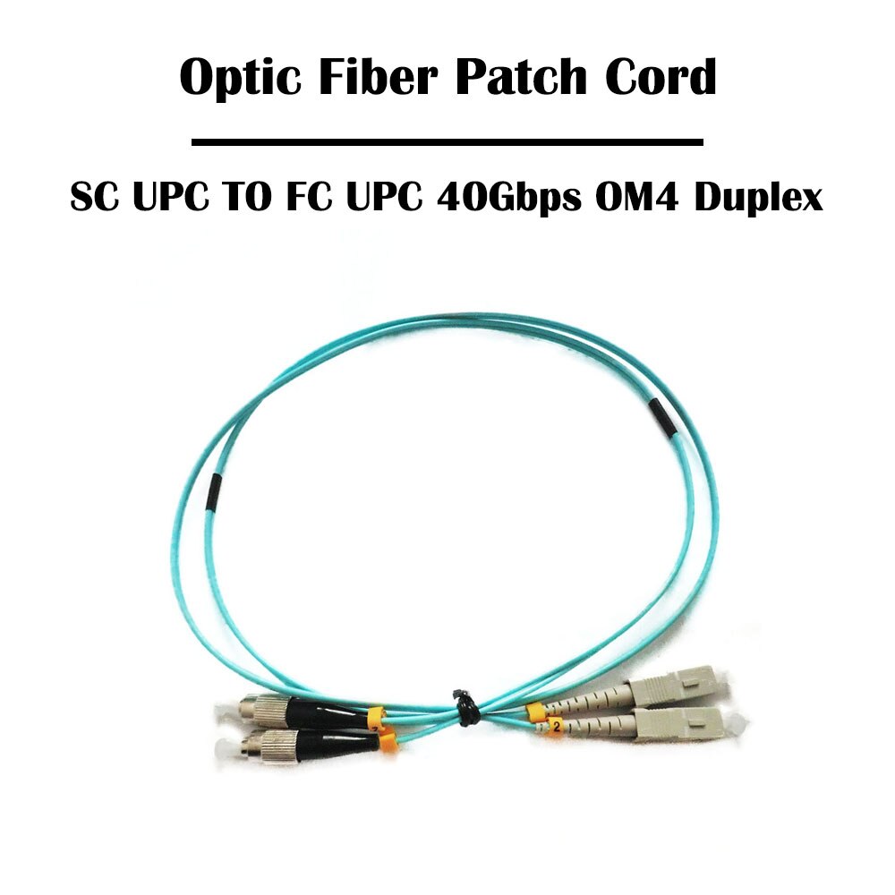 10 Pieces/lot 5.0m SC UPC TO FC UPC 10Gbps OM3/ 40Gbps OM4 MM 50/125 Multi Mode Fiber Patch Cord Duplex 2.0mm FTTH Jumper Cable: 40G OM4