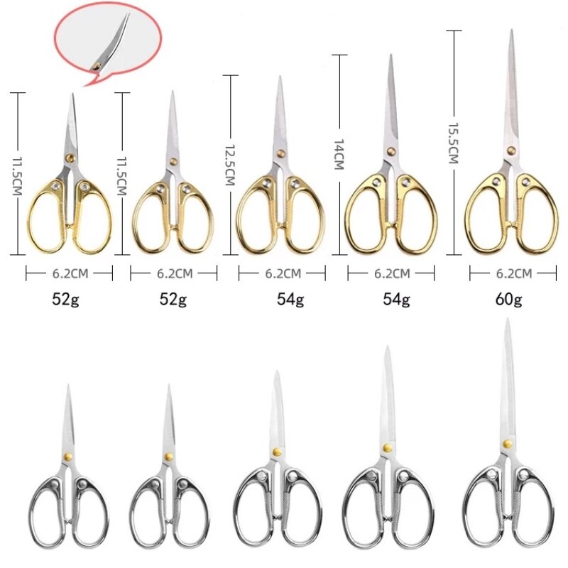 Office Scissors Stainless Steel Zinc Alloy Paper Cutting Scissors Children Students Cut Stationery Scissors