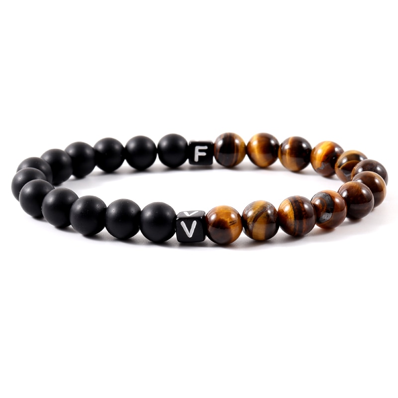 2022 nowych moda list para bransoletka dla kobiet mężczyzn klasyczny Handmade Strand 8mm kamienny koralik bransoletka biżuteria prezent: 3 / 19-20cm