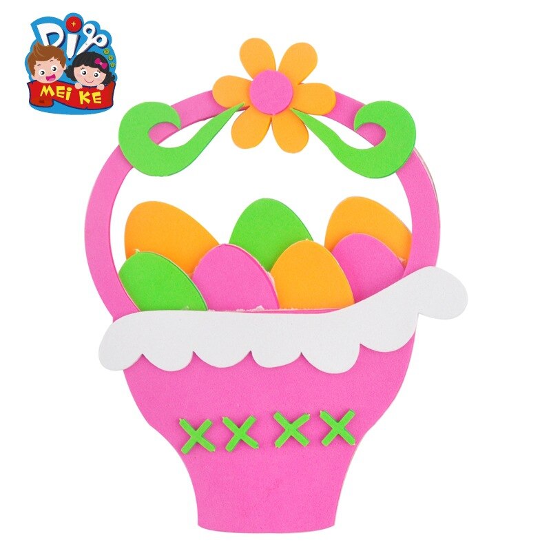 Easter Handmade Flower Basket Crafts Kids Material Package Parent-child Puzzle DIY Children's Toys: 2