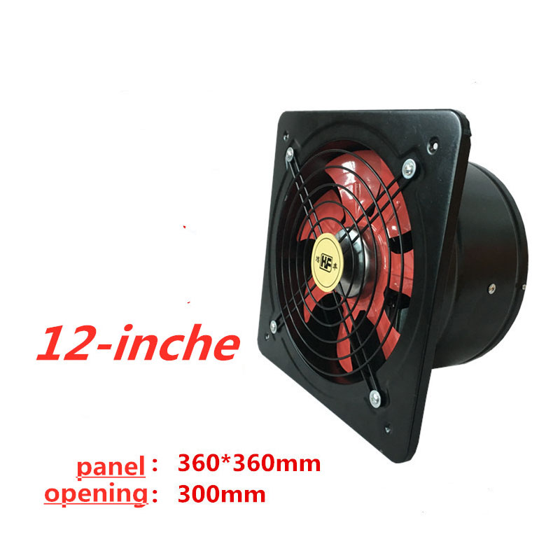 12-zoll Starken Ventilator Auspuff Fan Küche Rauch Fan Fabrik Lagerbier Entlüftet Abgas Fan 120W Schwarz whiteITAS1272: CN