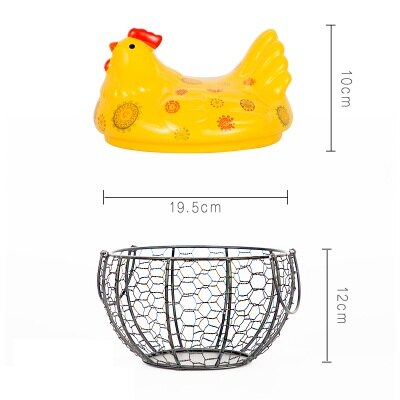 Ei Fruit Keramische Opslag Mand Met Deksel Grote Capaciteit Mesh Metalen Houder Keuken Benodigdheden Kip Ornament Organizer Container NIEUW: 8