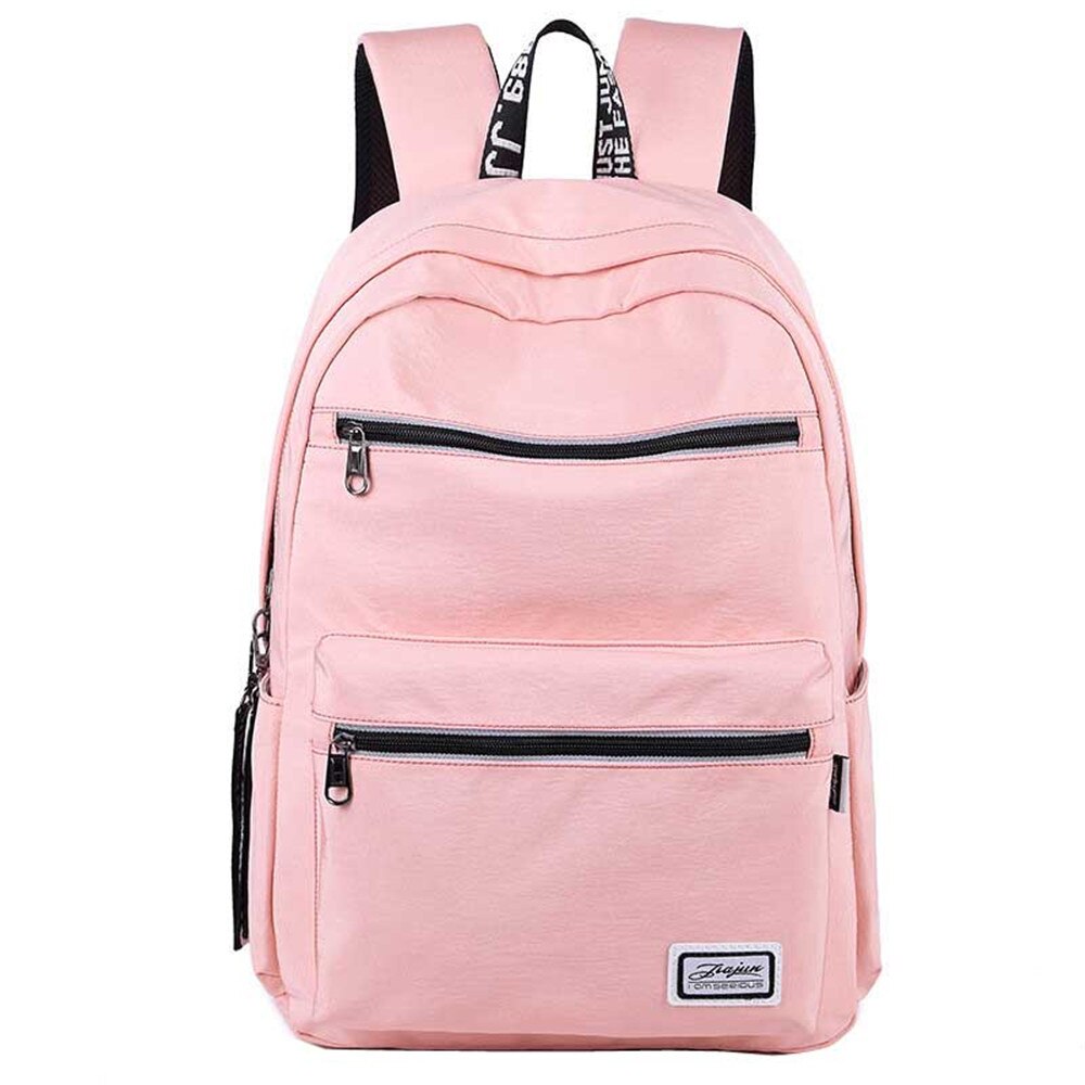 Afslappet piger skole rygsæk vandtæt skoletaske smuk stil skoletasker rygsæk til teenager 2 størrelser: Lyserød stor
