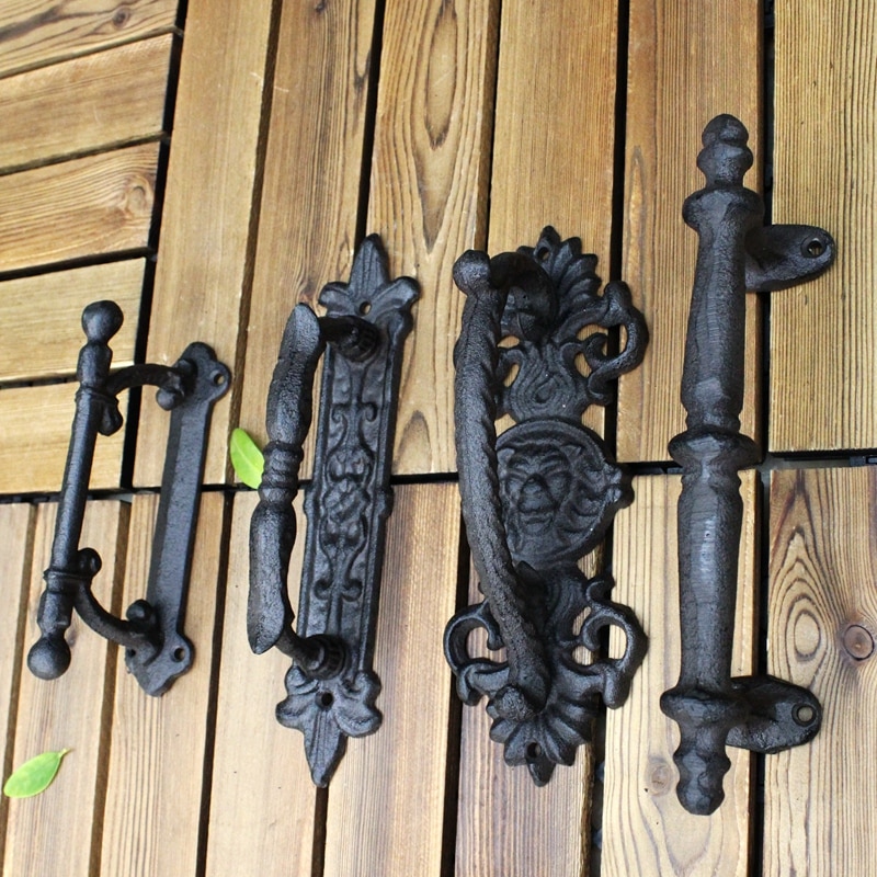 Europäische retro garten gusseisen terrasse kunst türgriffe dekoration Zauberstab dekoration tür griff zimmer zubehör