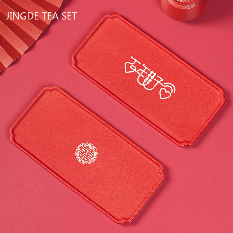 Chinese Ceramic Round Tea Tray Living Room Tea Table Accessories Household Tea Board Chahai Tradition Tea Set Supplies