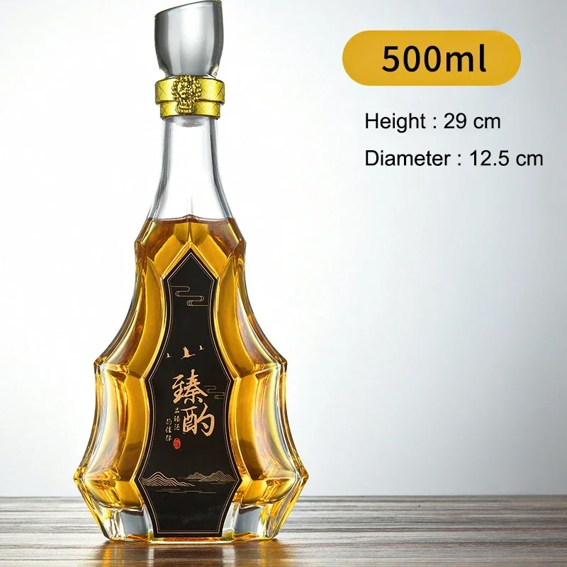 Decantador de whisky para licor, Bourbon escocés, tapón hermético, sin plomo, artículos de bar de lujo, 750 ml: Gris oscuro