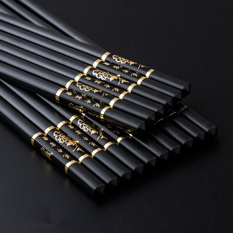 25.3 cm Eetstokjes Chinese Alloy Black Sushi Hashi Chop Sticks Servies: A