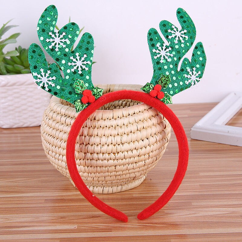 Diademas de Clip de Navidad para cabello, accesorios, decoraciones de cabeza, accesorios de de navidad: Style 3 Green
