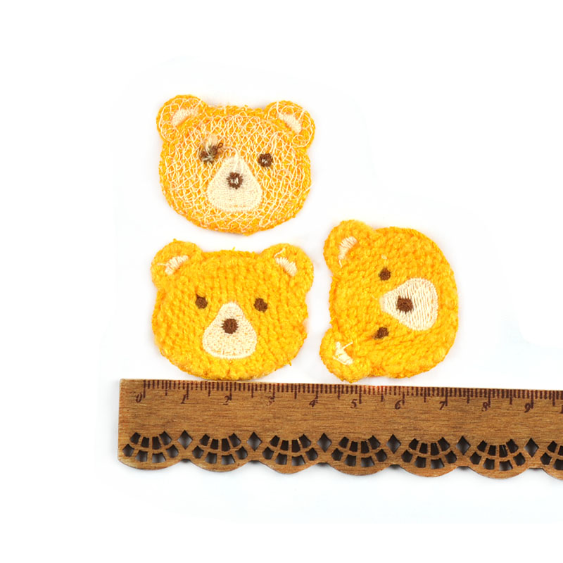 10 Stuks 37X34Mm Mooie Gekleurde Beer Borduurpatches Naaien Kinderkleding Appliques Accessoires Diy Haar Lussen Clip Handgemaakte Decor: Dull