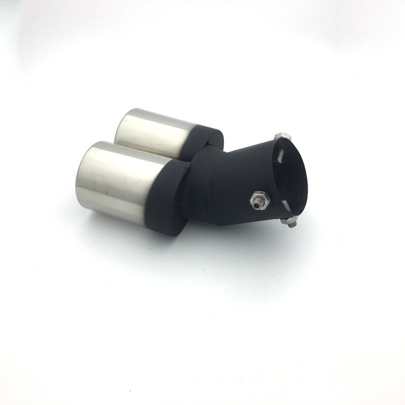 Dual Outlet Universal 63mm 2.5" Inlet Rear Muffler Exhaust Tail Pipe Tips Trim Exhaust Systems Auto Replacement Parts