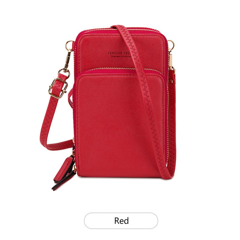 filles sac de téléphone portable Mini sac de messager femmes portefeuille sacs à bandoulière sacs à main de luxe femmes sacs sac à bandoulière: Red