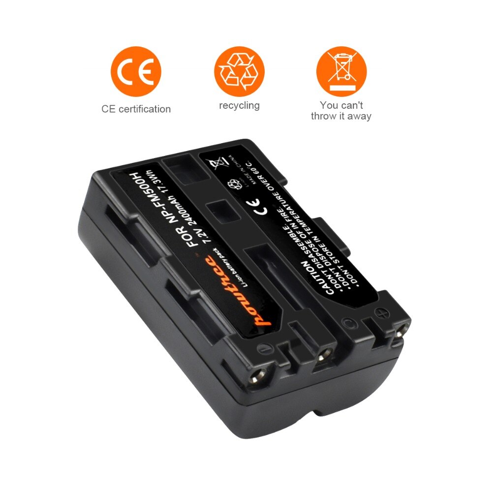 2400mAh 7.2V NP-FM500H Replacement Battery for Sony Alpha A57 A58 A65 A77 A99 A550 A560 A580 A700 A850 A900 Sony SLT a99 II
