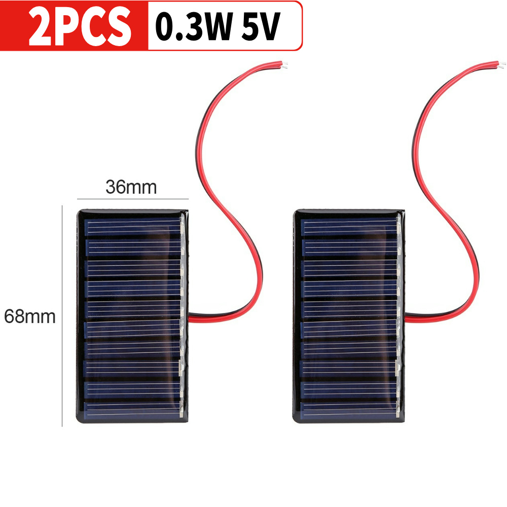 Mini Pet Zonnepaneel 5V 60mA Zon Mobiele 2 Stuks Polykristallijne Zonnecel Fotovoltaïsche Panel Voor 3.6V Batterij charger Diy Speelgoed Led: Golden