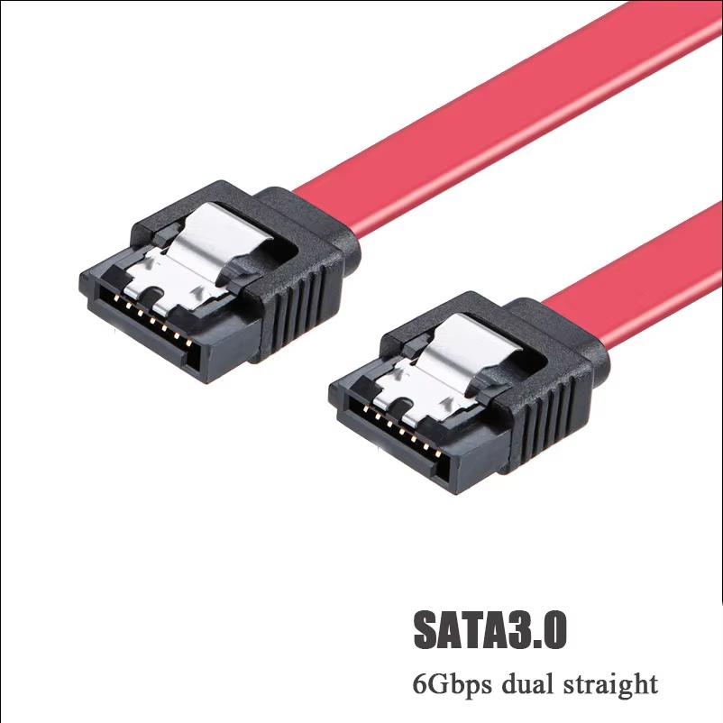 Cable de datos para disco duro SATA 3.0 de alta velocidad, estado sólido, cable de datos serie, SATA flexible, transferencia rápida, 39 cm: Negro