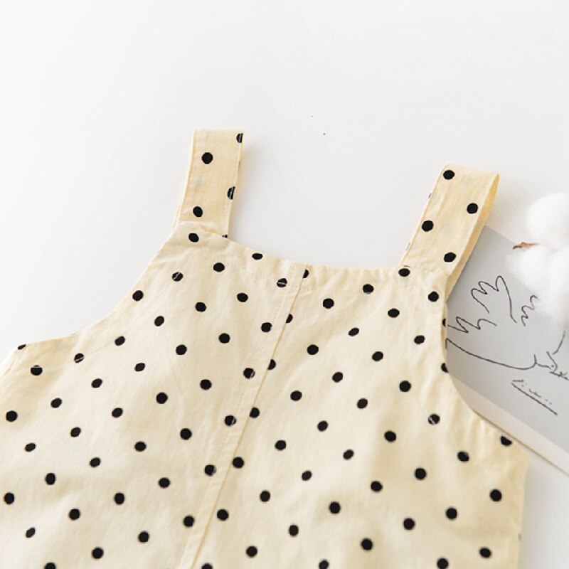 Bebê menina menino denim macacão primavera verão casual sólido polka dot suspender calças para recém-nascidos algodão sem mangas crianças roupas