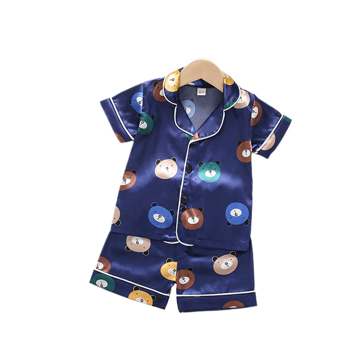 Kids Baby Jongens Meisjes Korte Mouwen Korte Broek Pyjama Set Zomer Cartoon Beer Boom Patroon Thuis Kleding Pak