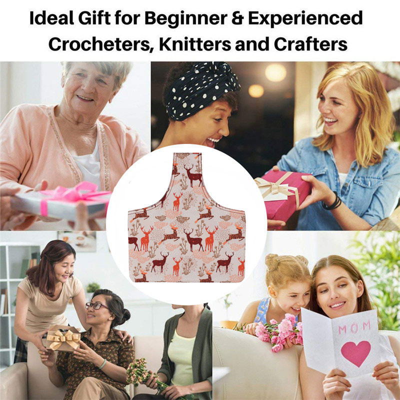KOKNIT-Bolso de punto vacío para mujer, bolsa de almacenamiento para el hogar, organizador de lanas, bolso de ganchillo, Kit de costura artesanal, bolso de mano plegable