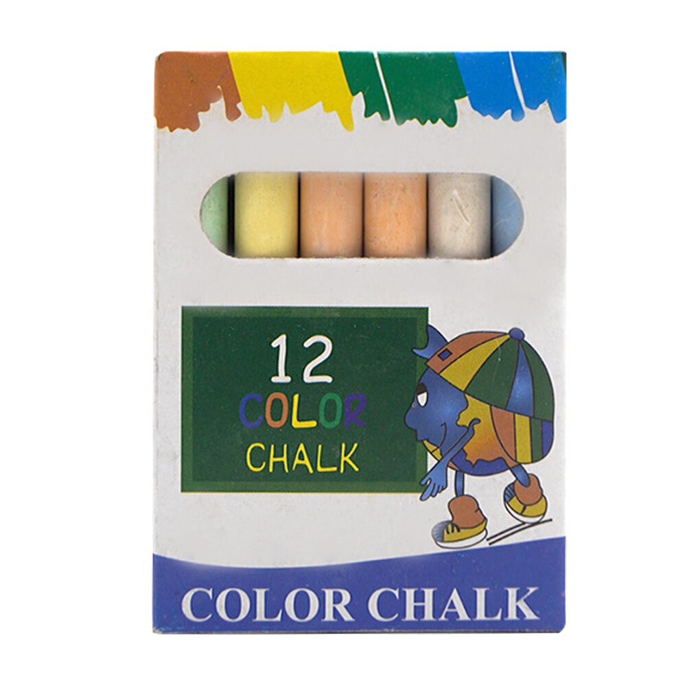 12 sztuk/partia kreda bezpyłowa kreda rysunek kredki robić tablicy stacjonarne biuro szkolne akcesoria 6 kolorów
