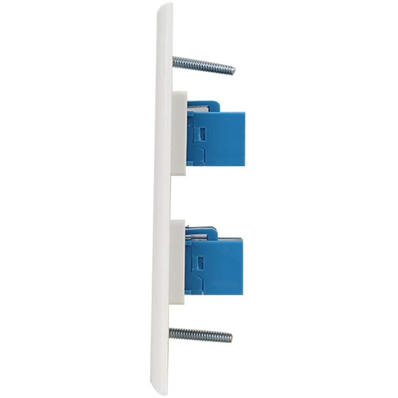 Ethernet Wall Plate 4 Port Wall Plate Female-Female Compatible with for Cat7/6/6E/5/5E Ethernet Devices -Blue