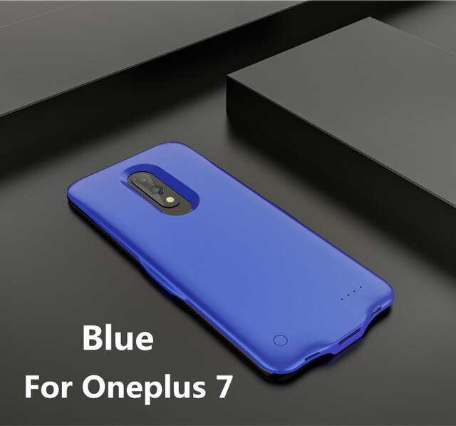 HSTNBVEO 6800mAh Energie Bank Batterie fallen Für OnePlus 7 Profi Batterie Ladegerät Fällen Aufladen Energie fallen Für OnePlus 7 Energie Bank: Blau  Pro 7