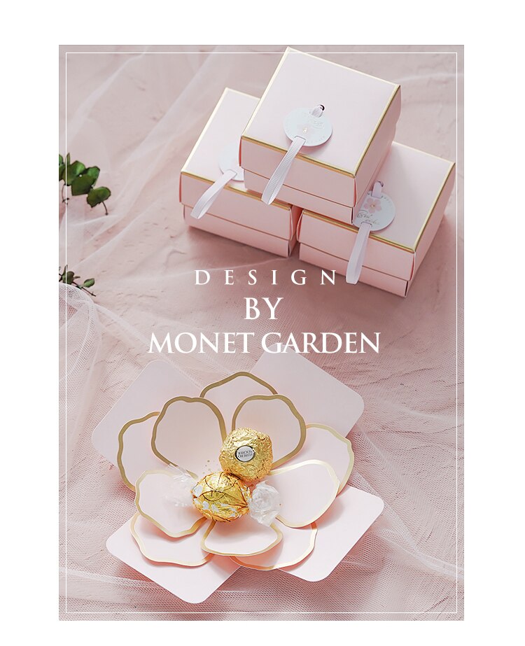 Three-dimensional cherry blossom Wedding candy box box Chocolate box packaging Wedding Favours candy Boxes: pink cherry blossoms / 20pcs
