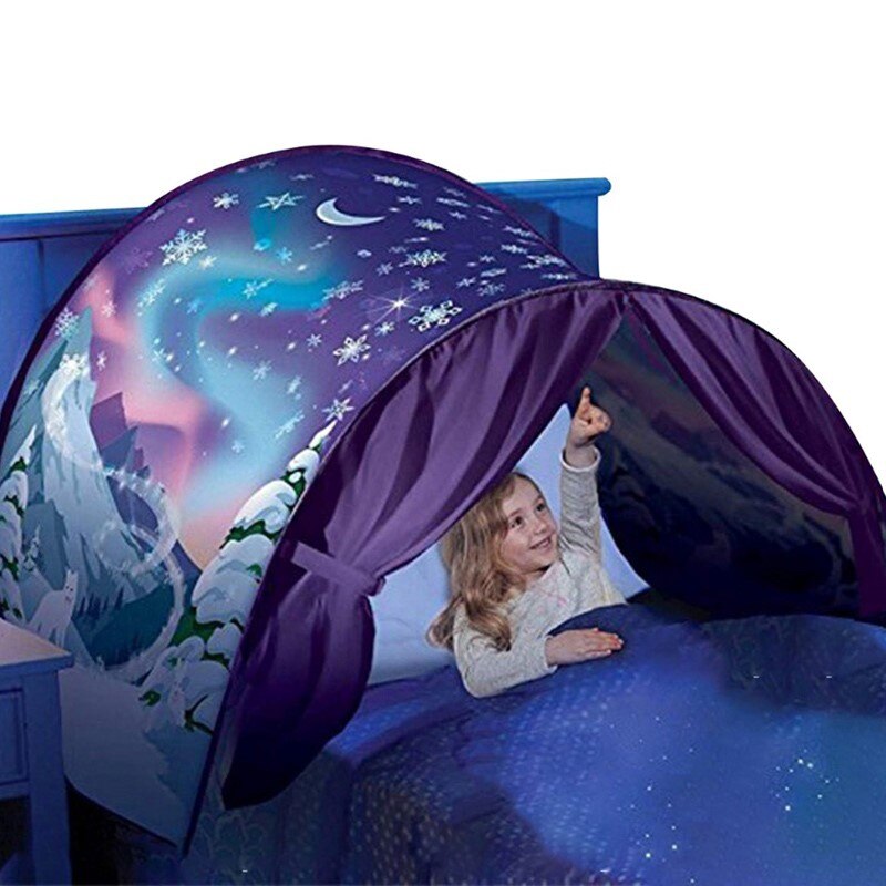 Sänky taitettava tähtitaivaan unelma -teltta, jossa on kevyt säilytystasku lapsille nukkumassa taitettava patjateltateltta
