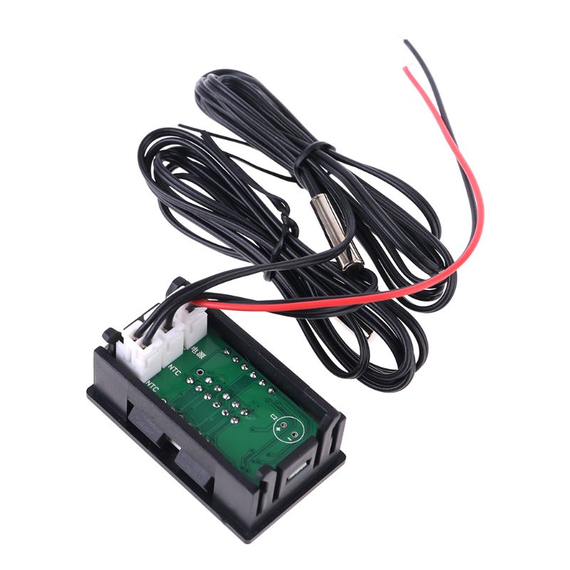 Dual Display Digital Thermometer Red+Blue Temperature Sensor Tester NTC Waterproof Metal Probe