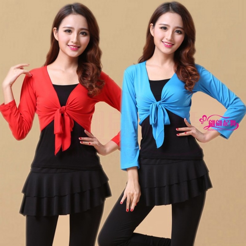 Magedansskjorte topp stamme magedans omslagstopp india bollywood til jenter kvinner langermet sjal danseforestillingsklær