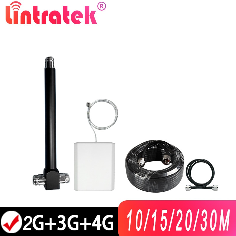 O jogo interno da antena contém o divisor de 2 maneiras para a cobertura móvel do amplificador celular de 2g 3g 4g até 800-2500 sqm com cabo de 20/30m