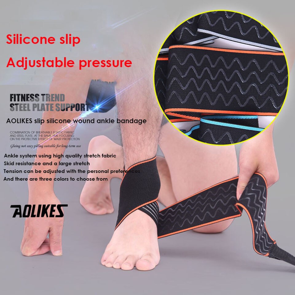 Aolikes 1 stk silikone ankel støtte rem basketball fodbold justerbar ankel ærme beskyttelse ankel bøjle