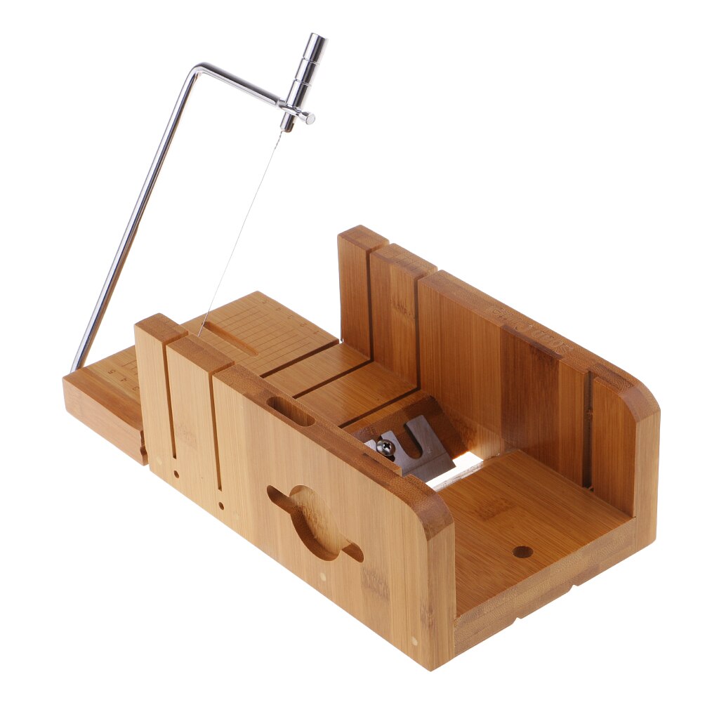 Multi-function Practical Wooden Soap Cutter Loaf Mold Soap Making Cutting Tools with Soap Beveler Planer Wire Slicer