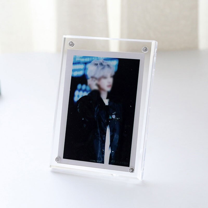 3 Inch Acrylic Photo Card Frame Display Stand 74mmx104mm Transparent Photoes Display Desktop Ornament Card Holder Home Decor: 5