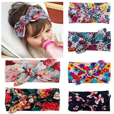 Bandeau élastique en coton pour bébé fille, Turban extensible, fleur lapin, couvre-chef, accessoires pour cheveux,