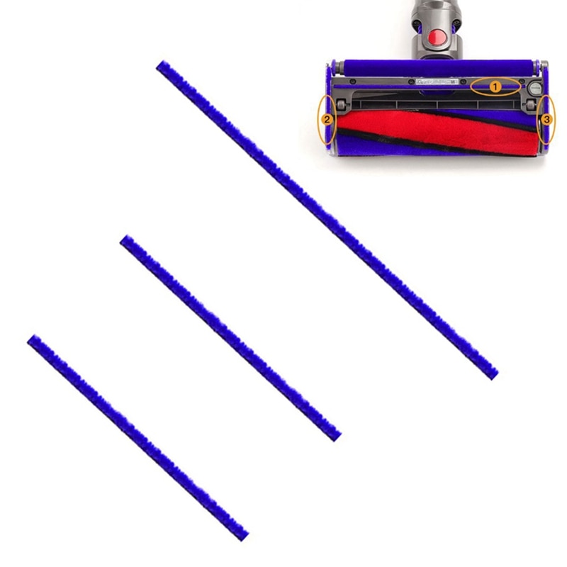 3 stk bløde plysstrimler til dyson  v6 v7 v8 v10 v11 støvsuger blødt rullehoved udskiftning tilbehør dele: Default Title