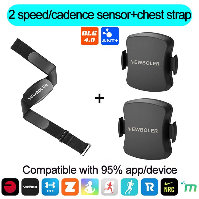 NEWBOLER Heart Rate Monitor Chest Strap Bluetooth 4.0 ANT Fitness Dual Mode Sensor Compatible Belt Wahoo Polar Garmin Bryton: Model 4