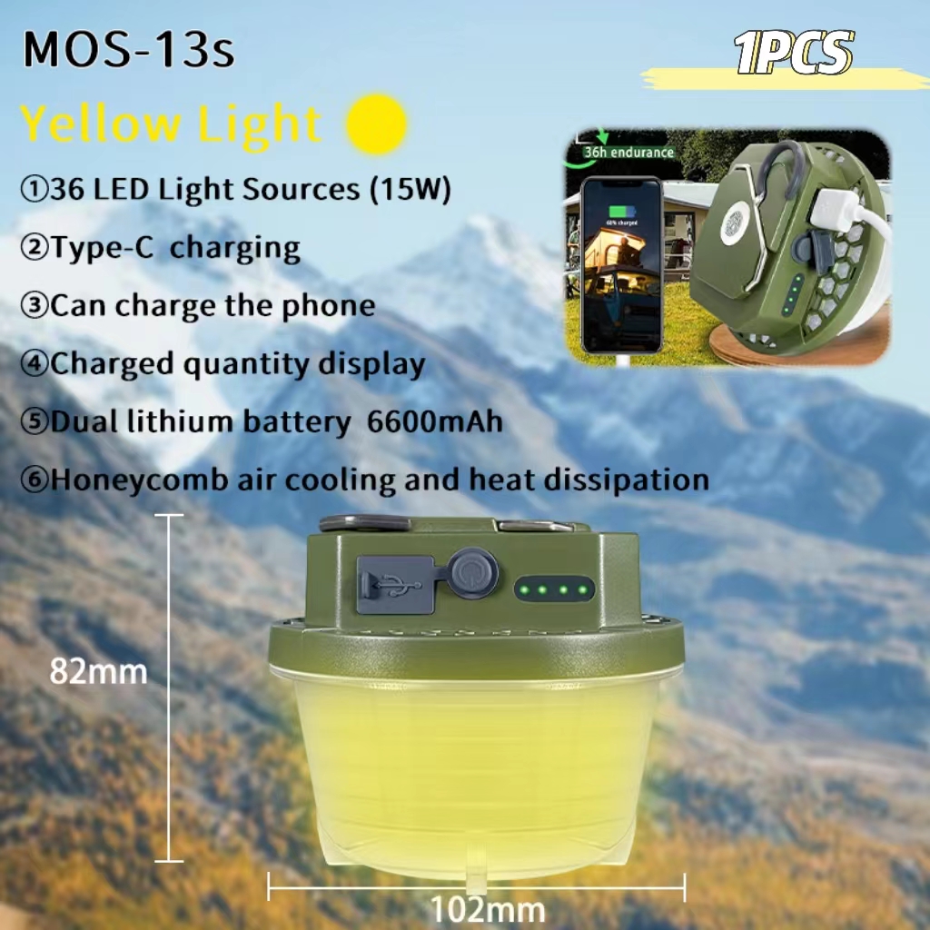 Moslighting 15w power campinglykta tältlampa usb uppladdningsbar bärbar ficklampa campinglampa utomhus vandring nattbelysning: 9w