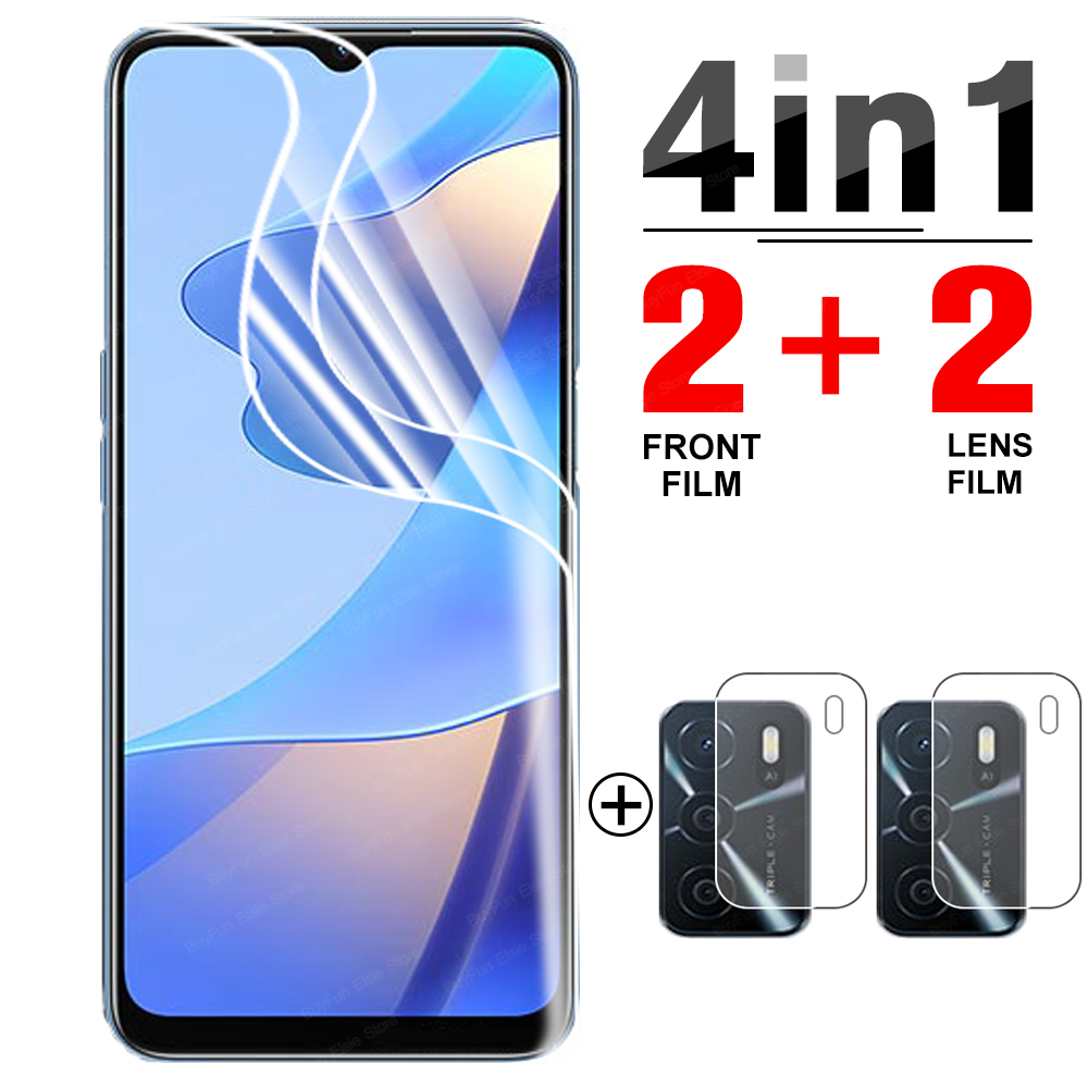 4 In 1 Hydrogel Film Op De Voor Oppo A54s Screen Protector Film Voor Oppo A54s 6.52 &quot;CPH2273 Beschermende veiligheid Film Niet Glas: 2 X front 2 X lens