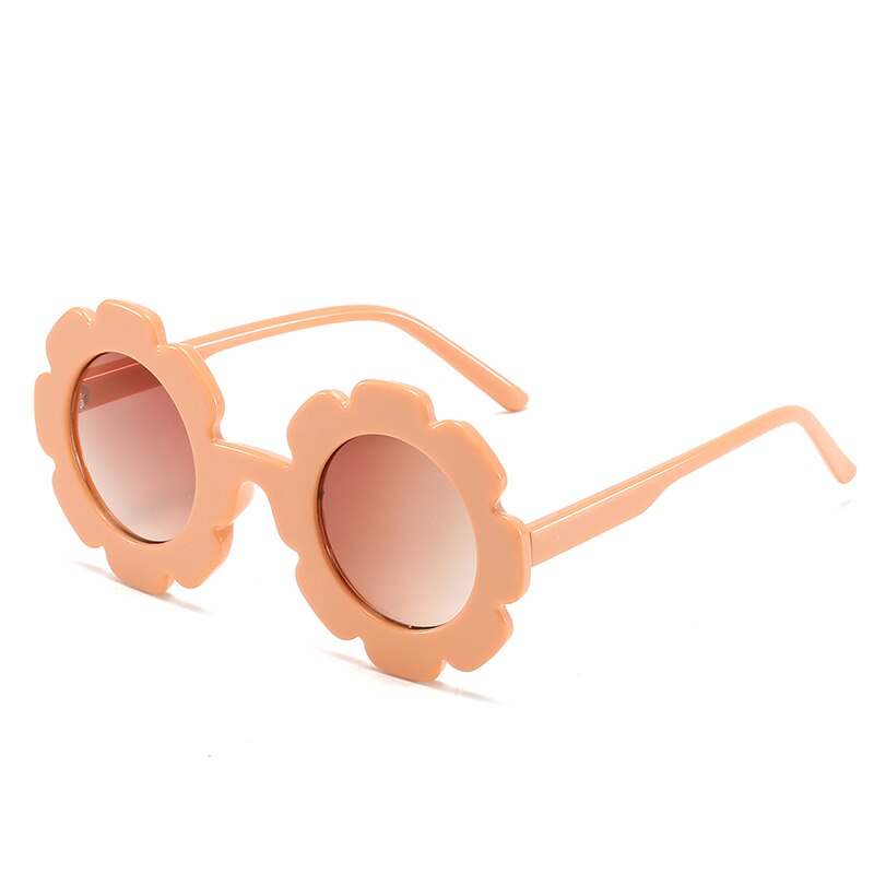 Kinderen ronde bloemen zonnebril jongen meisje bril gradiënt lens zonnebril voor merk kinderen loveliness shades  uv400: 13-kd6311-c2