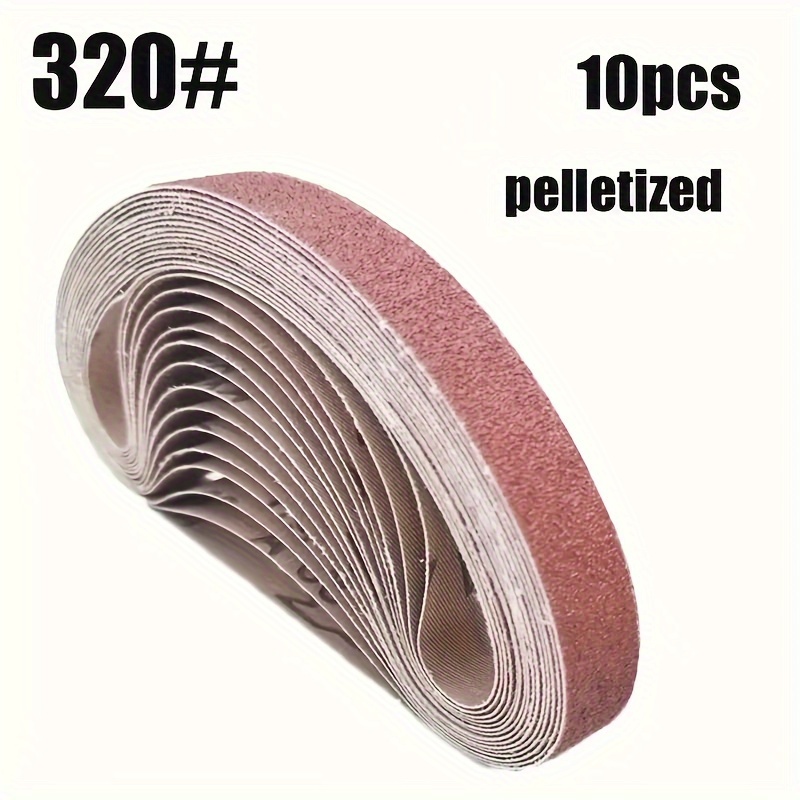 520x20mm 10 stuks 60/100/240/320/800 # Kleine mini-bandschuurmachine voor het slijpen van roestvrij staal, polijsten, roestverwijdering, schuurdoek: Zilver