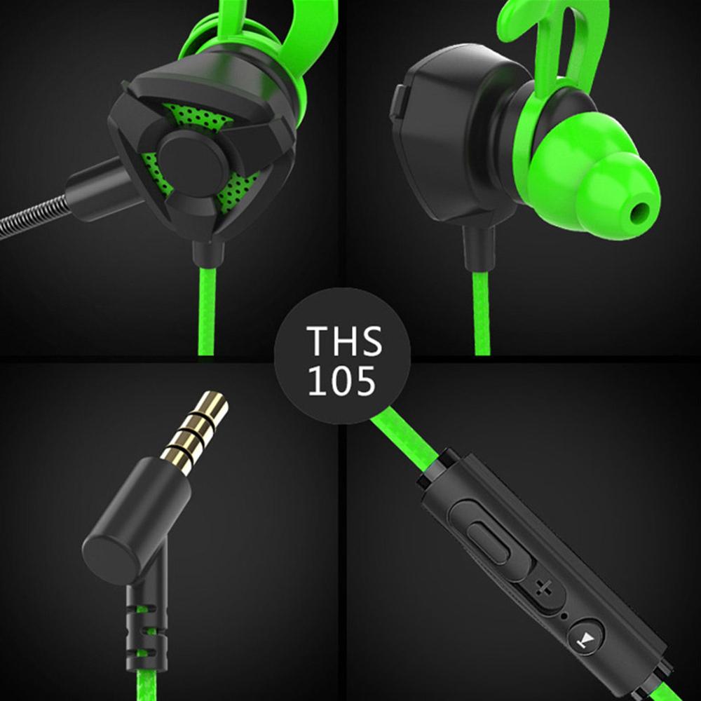Dynamische Ruisonderdrukking In-Ear Wired Oortelefoon Gaming Headsets Met Dual Mic