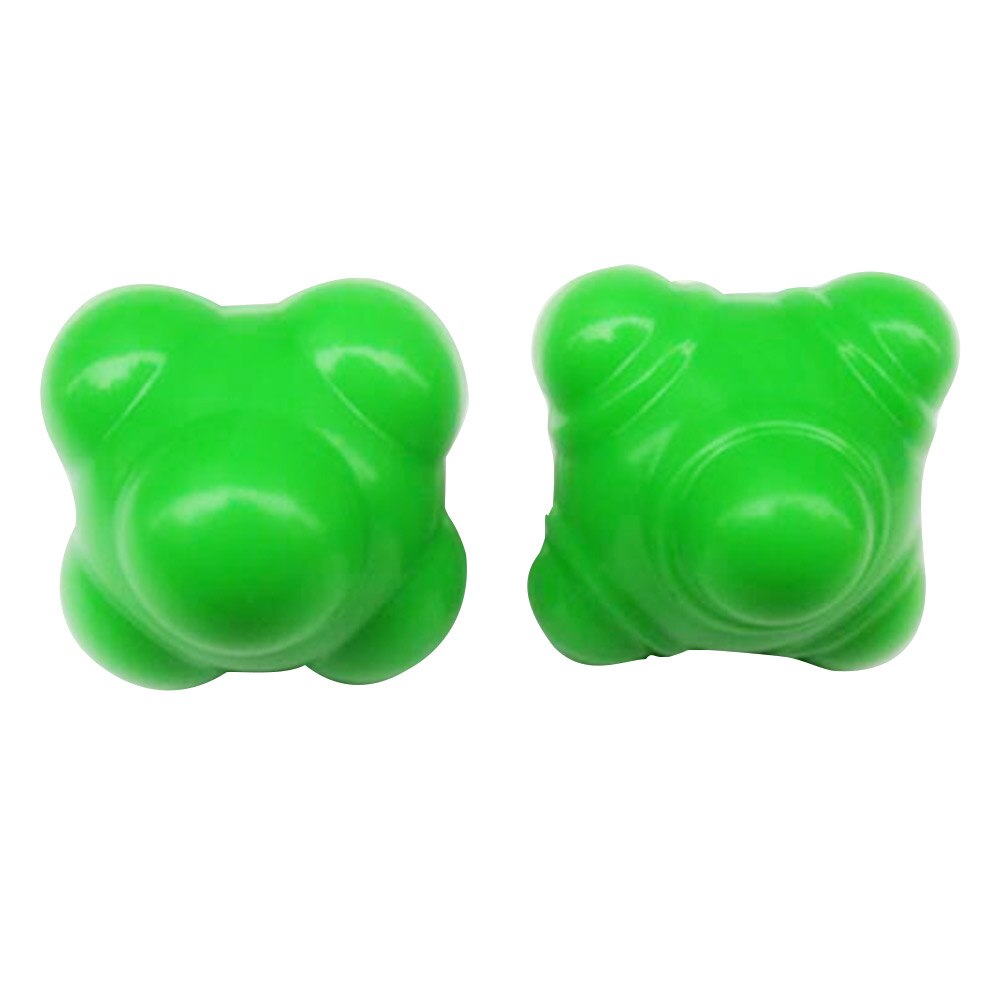 2pcs Sports Gym Fitness Exercise Hexagonal Reaction Ball Basketball Dribble Speed Agility Coordination Training Balls: Green
