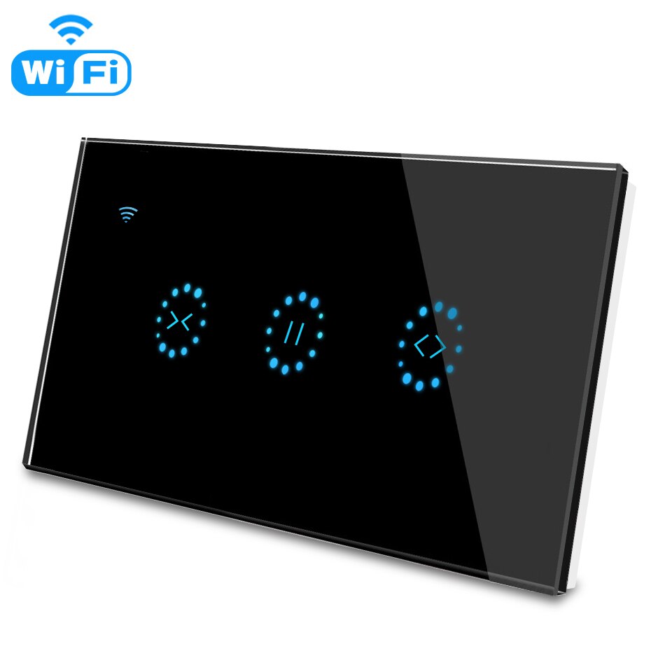 Interruptor inteligente WiFi para persianas motorizadas, enchufe de pared inteligente para persianas motorizadas, compatible con Smart Life, Tuya, Alexa y Google Home: Black US Standard
