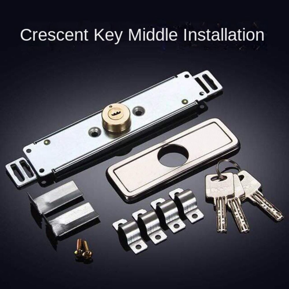 Alloy Roller Shutter Door Lock with Key Middle Bottom Roll Gate Lock Cross Shaped Thicken Anti-theft Locks Garage: Gold